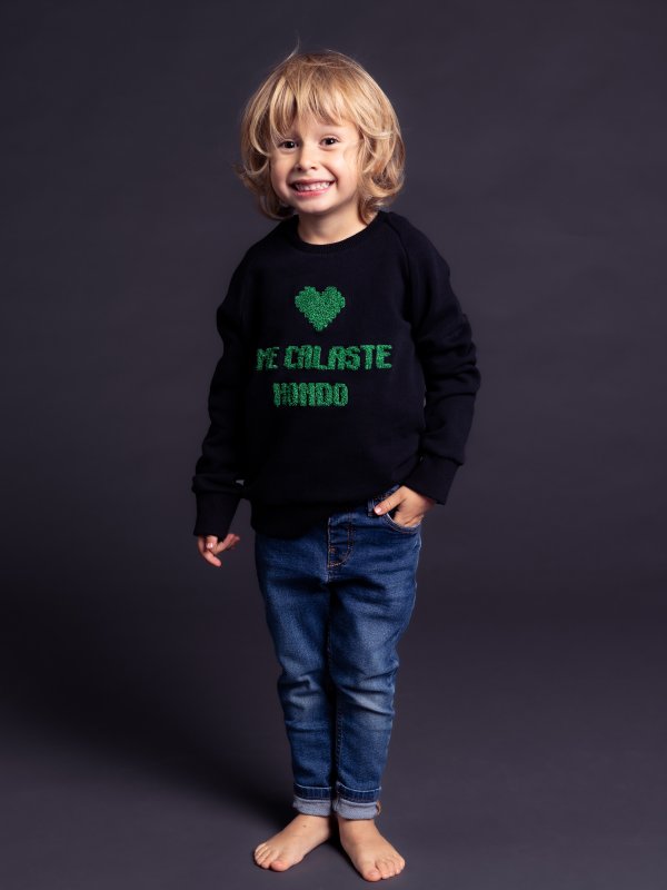 SUDADERA BABY "ME CALASTE" NEGRA