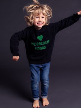 SUDADERA BABY "ME CALASTE" NEGRA