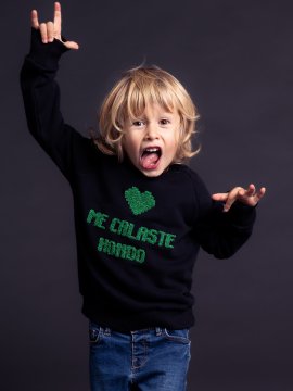 SUDADERA BABY "ME CALASTE" NEGRA