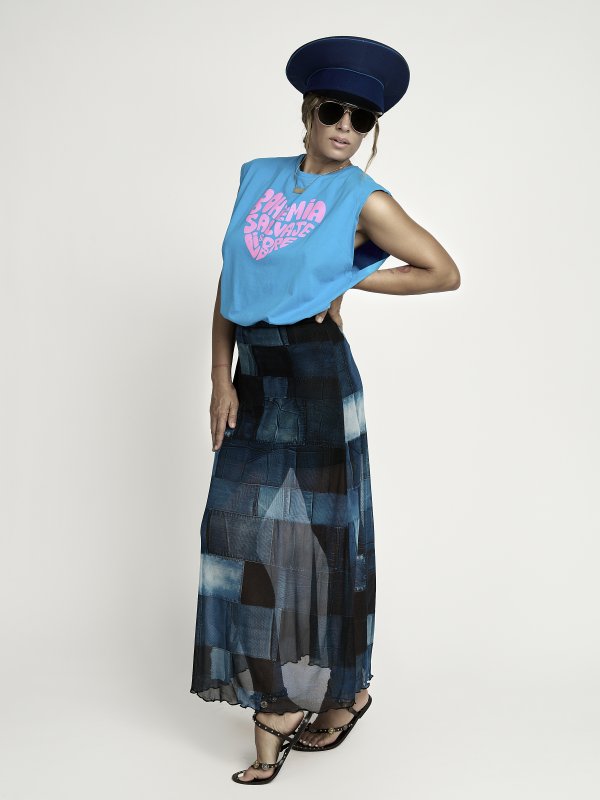 CAMISETA CHICA "BOHEMIA" AZUL