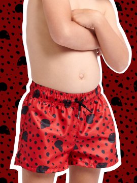 BAÑADOR BABY ''CALAVERAS Y TOPITOS" ROJO
