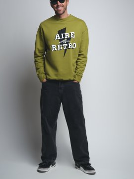 SUDADERA UNISEX "AIRE RETRO ROCK" VERDE