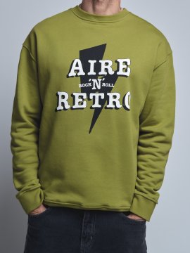 SUDADERA UNISEX "AIRE RETRO ROCK" VERDE