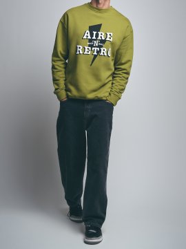 SUDADERA UNISEX "AIRE RETRO ROCK" VERDE