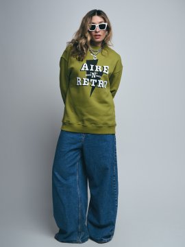 SUDADERA UNISEX "AIRE RETRO ROCK" VERDE