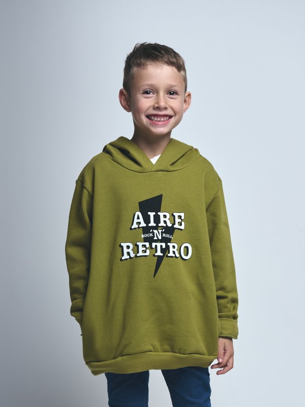 SUDADERA BABY  ''AIRE RETRO ROCK" VERDE