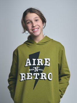 SUDADERA BABY  ''AIRE RETRO ROCK" VERDE