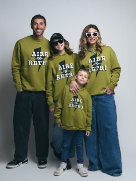 SUDADERA BABY  ''AIRE RETRO ROCK" VERDE