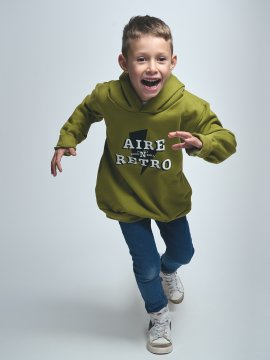 SUDADERA BABY  ''AIRE RETRO ROCK" VERDE