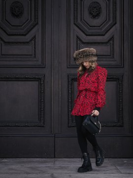 VESTIDO "ANIMAL PRINT" ROJO CORTO