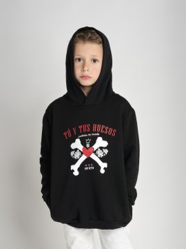 SUDADERA BABY  ''HUESOS" NEGRA