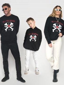 SUDADERA BABY  ''HUESOS" NEGRA