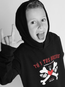 SUDADERA BABY  ''HUESOS" NEGRA