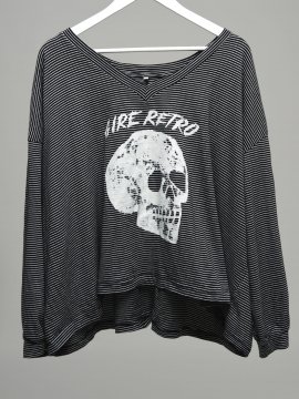 CAMISETA OVERSIZE "CALAVERA" RAYAS