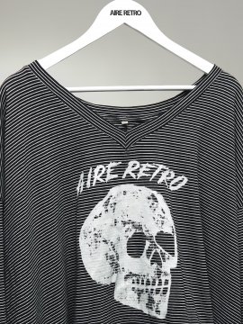 CAMISETA OVERSIZE "CALAVERA" RAYAS