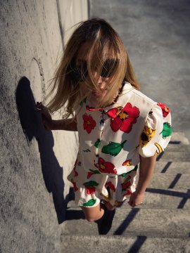 VESTIDO "FLORAL" CRUDO