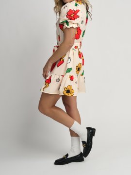 VESTIDO "FLORAL" CRUDO