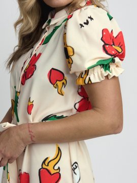 VESTIDO "FLORAL" CRUDO