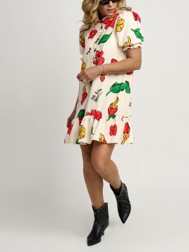 VESTIDO "FLORAL" CRUDO