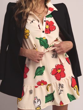 VESTIDO "FLORAL" CRUDO