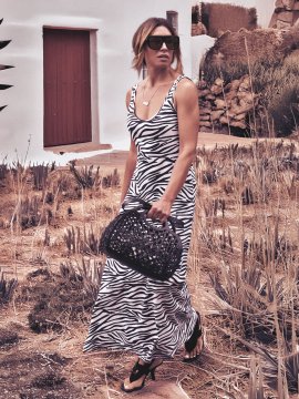 VESTIDO LARGO "CEBRA"