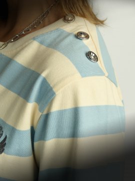 VESTIDO BORDADO "LA VIDA VUELA" AZUL