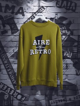 SUDADERA UNISEX "AIRE RETRO ROCK" VERDE