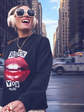 SUDADERA "LABIOS" ROCK YOU