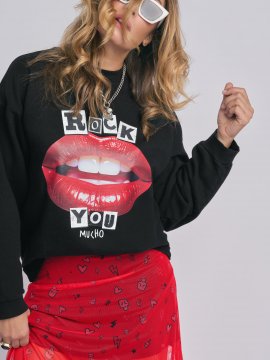 SUDADERA "LABIOS" ROCK YOU