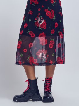 VESTIDO MIDI "ROSAS" TUL