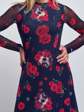 VESTIDO MIDI "ROSAS" TUL