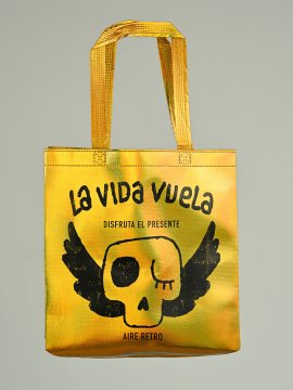 BOLSA "LA VIDA VUELA" PEQUEÑA DORADA