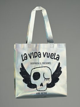 BOLSA "LA VIDA VUELA" PEQUEÑA IRIDISCENTE