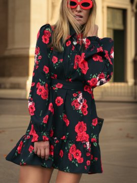 VESTIDO "ROSAS Y CALAVERAS" CORTO