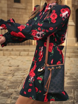 VESTIDO "ROSAS Y CALAVERAS" CORTO