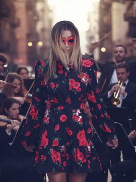 VESTIDO "ROSAS Y CALAVERAS" CORTO