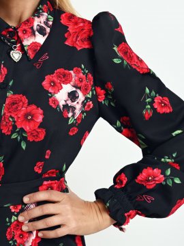 VESTIDO "ROSAS Y CALAVERAS" CORTO