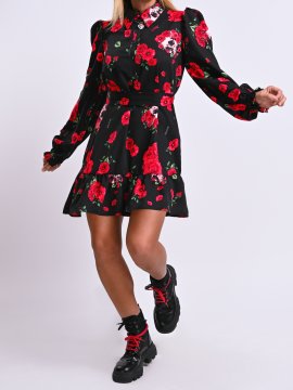 VESTIDO "ROSAS Y CALAVERAS" CORTO