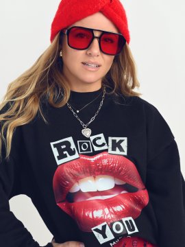 SUDADERA "LABIOS" ROCK YOU
