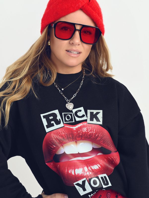 SUDADERA "LABIOS" ROCK YOU