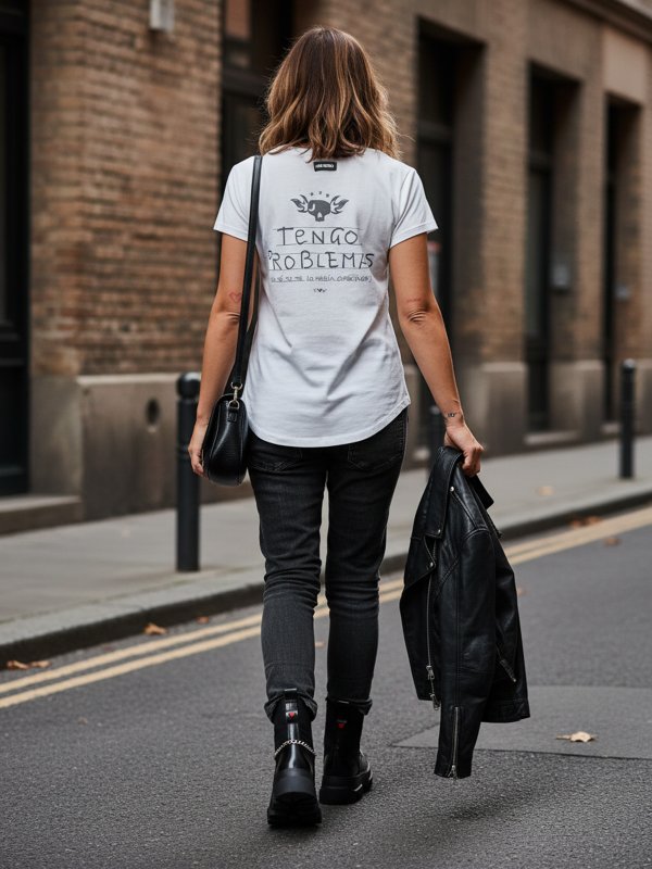 CAMISETA BLANCA "PROBLEMAS"