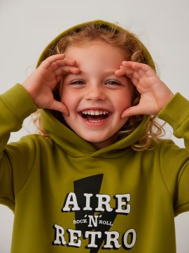 SUDADERA BABY  ''AIRE RETRO ROCK" VERDE