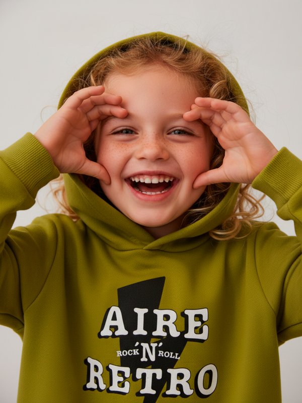 SUDADERA BABY  ''AIRE RETRO ROCK" VERDE