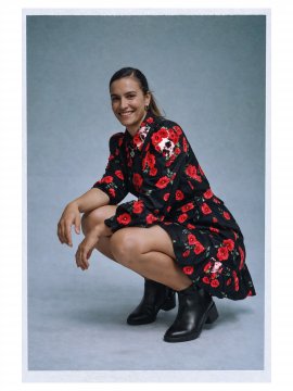 VESTIDO "ROSAS Y CALAVERAS" CORTO