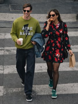 SUDADERA UNISEX "AIRE RETRO ROCK" VERDE