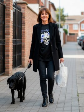CAMISETA "LADY VIOLET" NEGRA