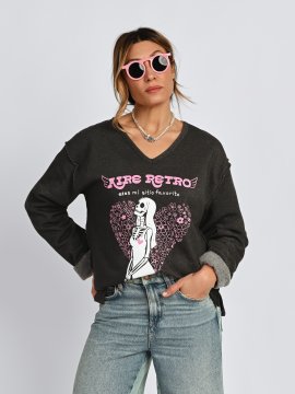 SUDADERA GRIS " MI SITIO FAVORITO"