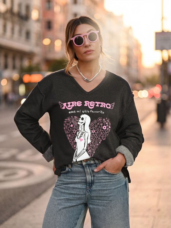 SUDADERA GRIS " MI SITIO FAVORITO"