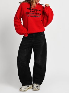 SUDADERA HOODIE "TRANQUILA" ROJA