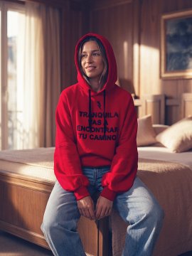 SUDADERA HOODIE "TRANQUILA" ROJA